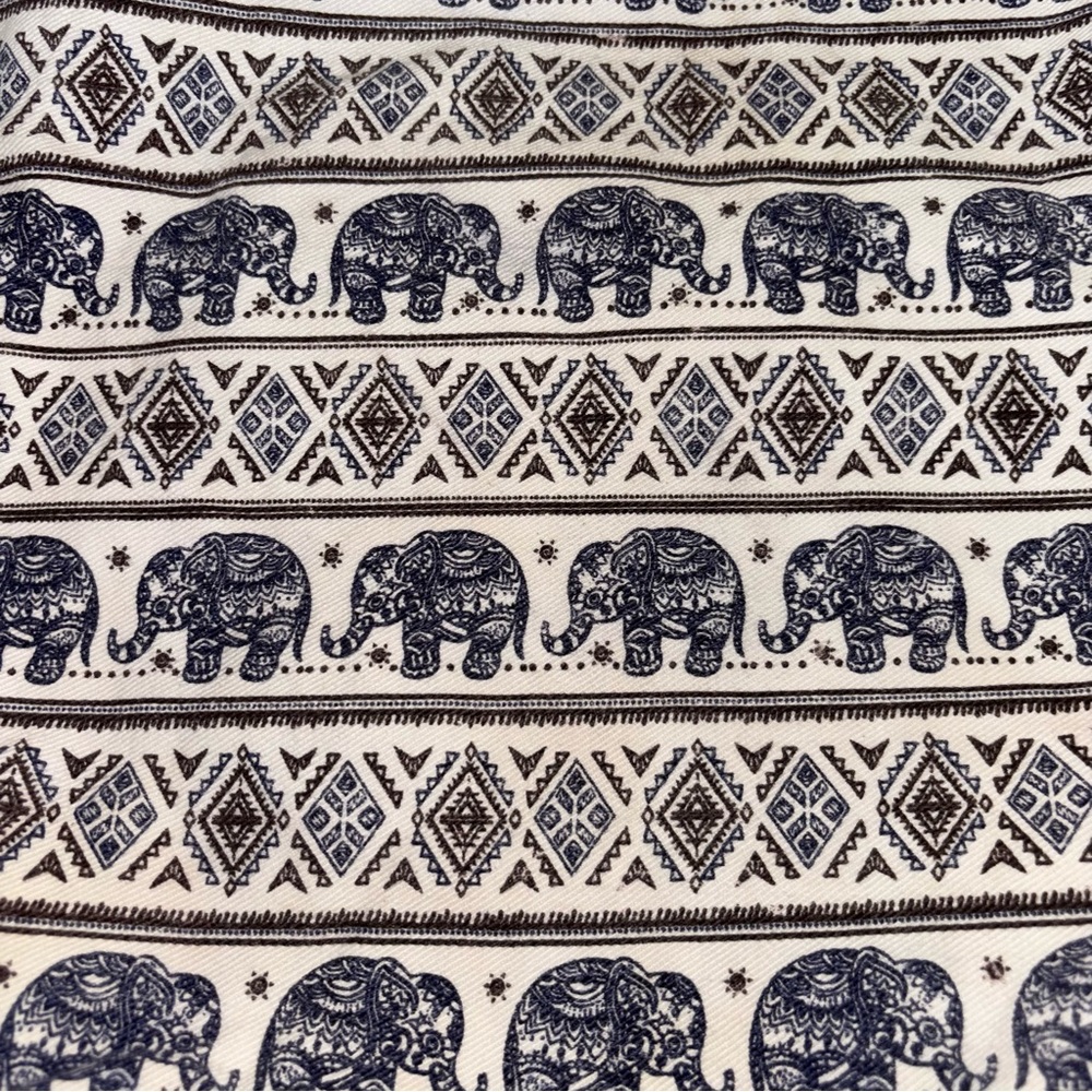 Canvas Elephant Print Drawstring Backpack Bohemia… - image 5